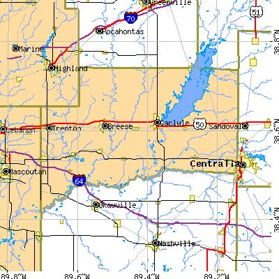 Clinton County close-up map