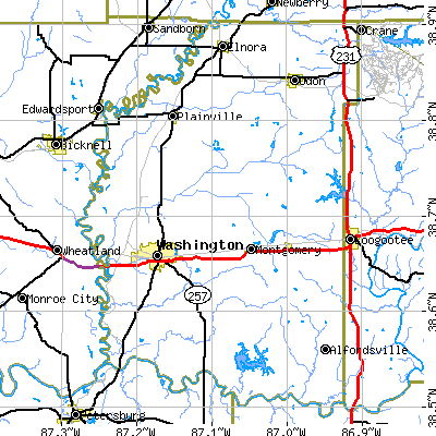 Daviess County close-up map
