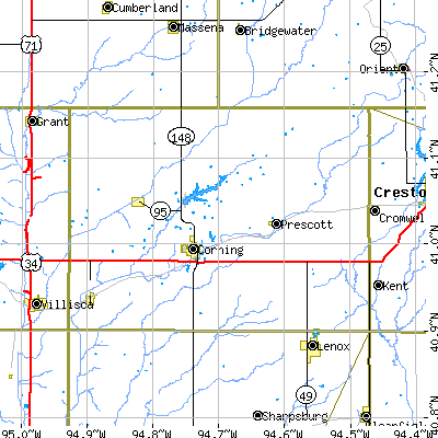 Adams County close-up map