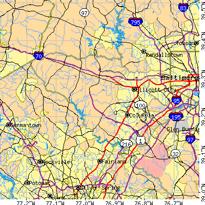 Howard County close-up map