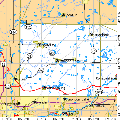 Cass County close-up map