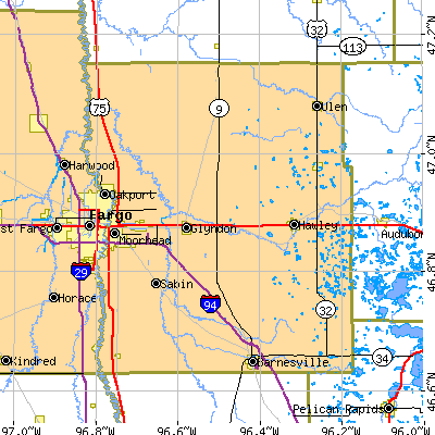 Clay County close-up map