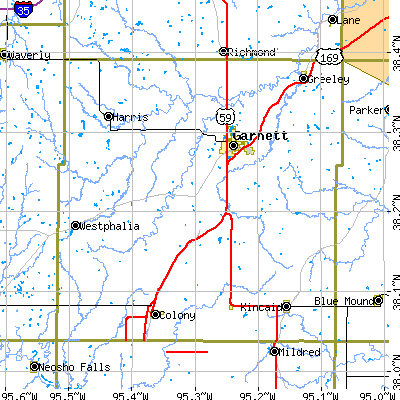 Anderson County close-up map