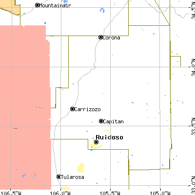 Lincoln County close-up map