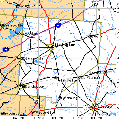 Clinton County close-up map