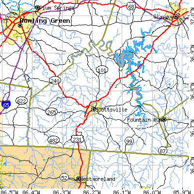 Allen County close-up map