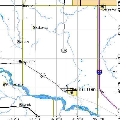 Clay County close-up map