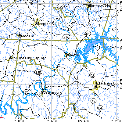 Clay County close-up map
