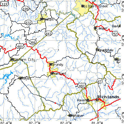 Buchanan County close-up map