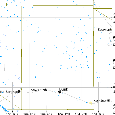 Niobrara County close-up map