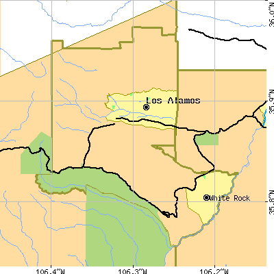 Los Alamos County close-up map