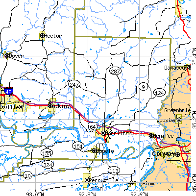 Conway County close-up map