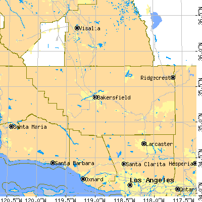 Kern County close-up map