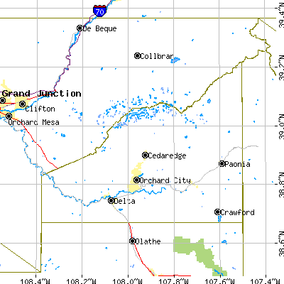 Delta County close-up map