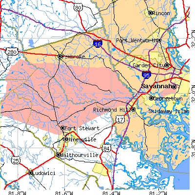 Bryan County close-up map