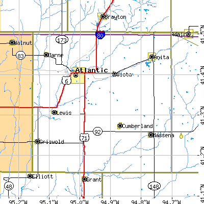 Cass County close-up map