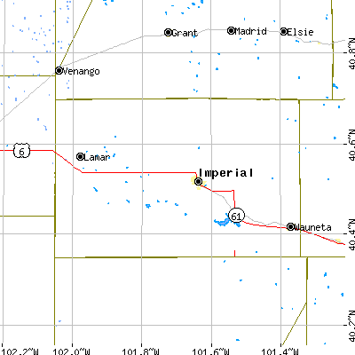 Chase County close-up map