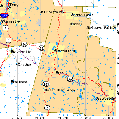 Berkshire County close-up map