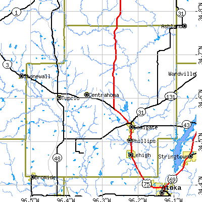 Coal County close-up map