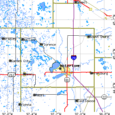 Codington County close-up map
