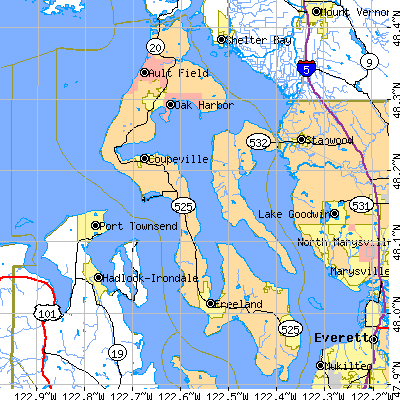 Island County close-up map