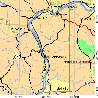 Hancock County close-up map