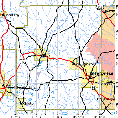 Coffee County close-up map