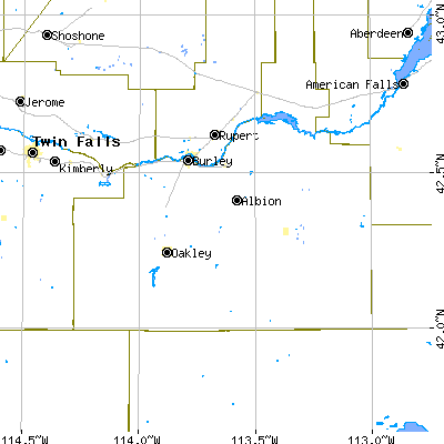 Cassia County close-up map