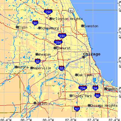 Cook County close-up map