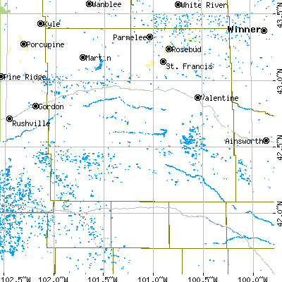 Cherry County close-up map