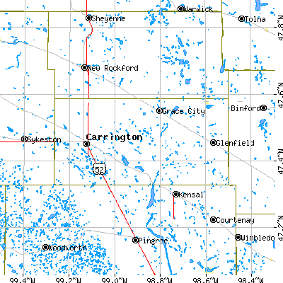 Foster County close-up map
