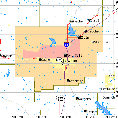 Comanche County close-up map