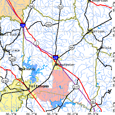 Coffee County close-up map