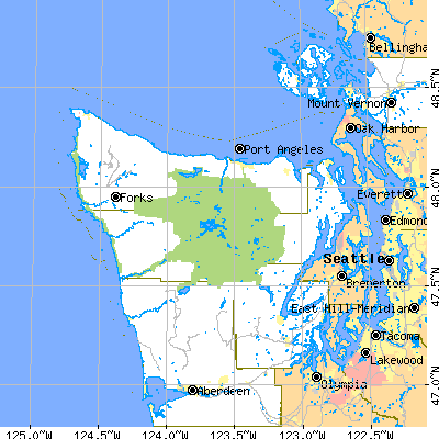 Jefferson County close-up map