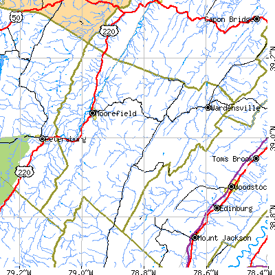 Hardy County close-up map