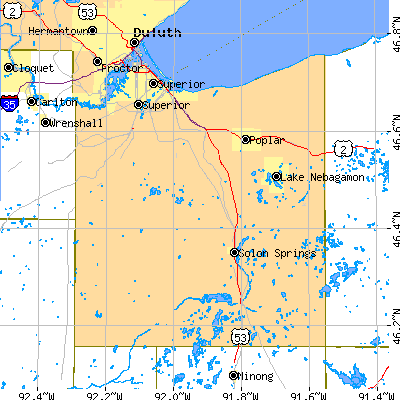 Douglas County close-up map