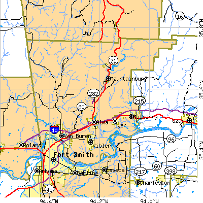 Crawford County close-up map