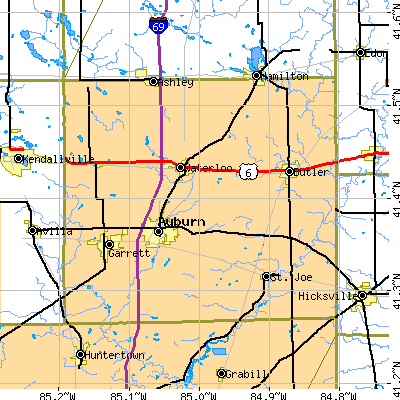 DeKalb County close-up map