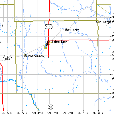 Comanche County close-up map