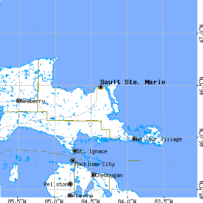 Chippewa County close-up map