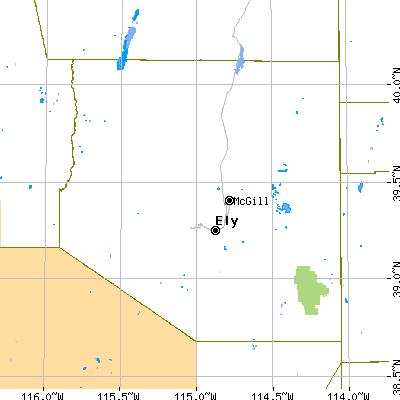 White Pine County close-up map