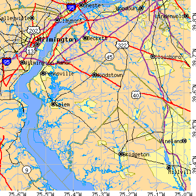 Salem County close-up map