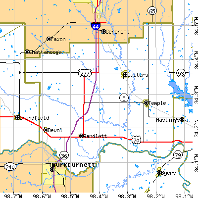 Cotton County close-up map
