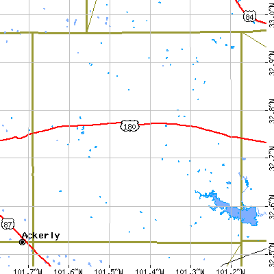 Borden County close-up map