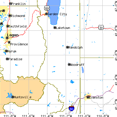 Rich County close-up map