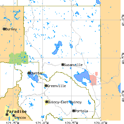 Lassen County close-up map