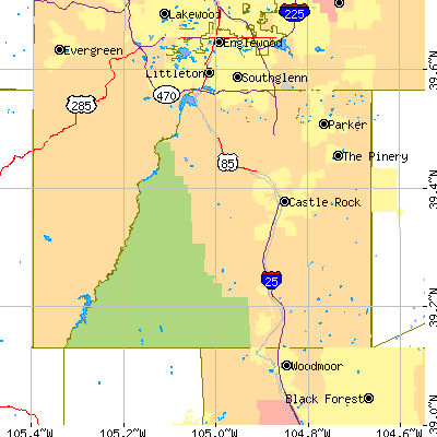 Douglas County close-up map