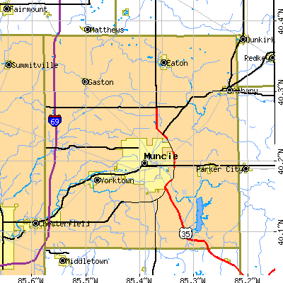 Delaware County close-up map