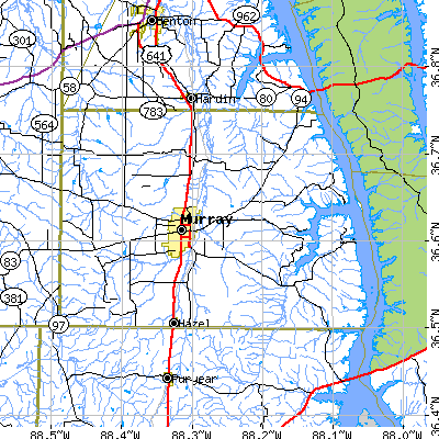 Calloway County close-up map