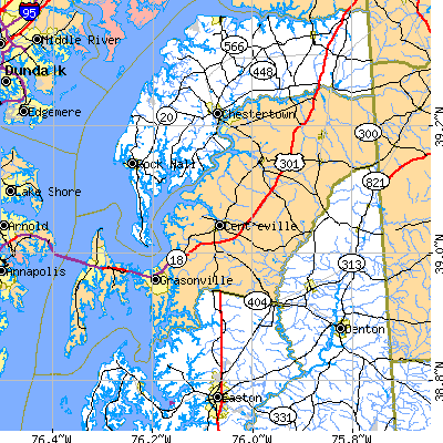 Queen Anne's County close-up map